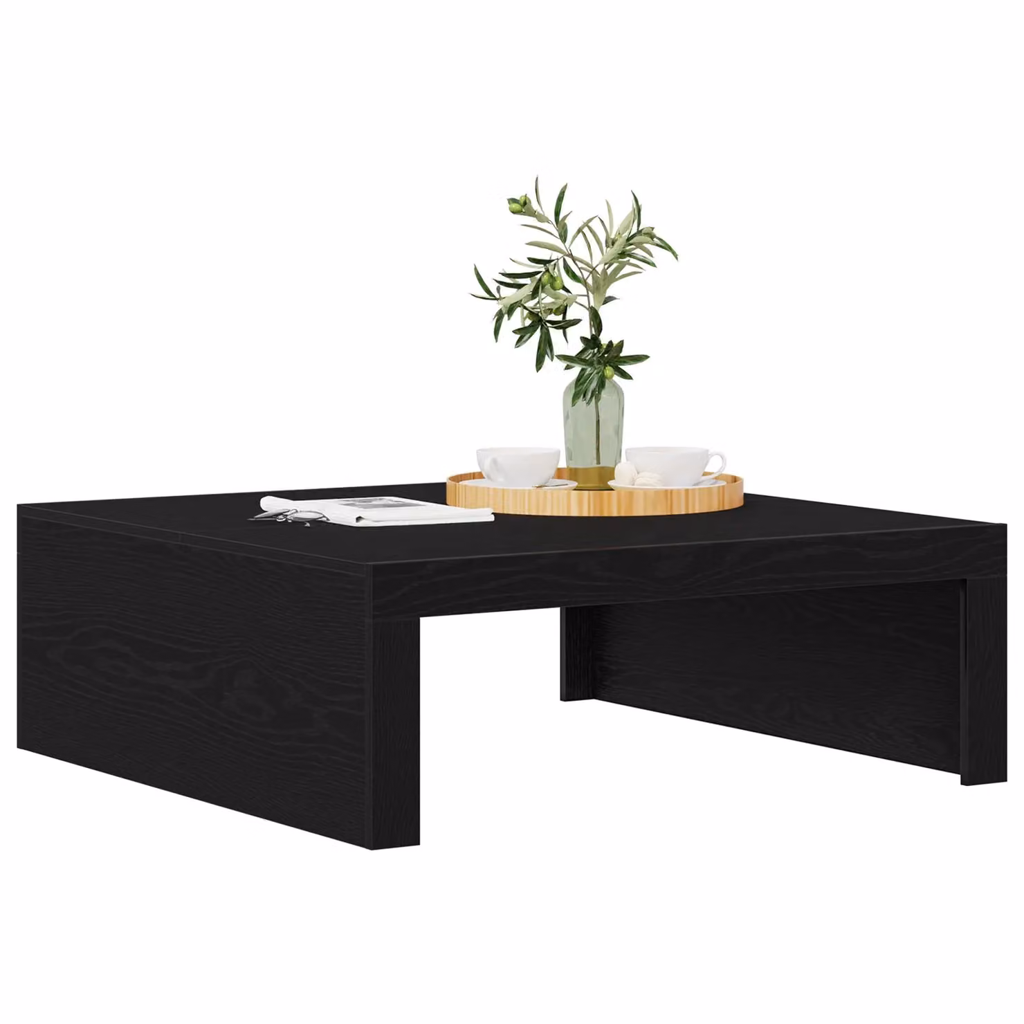 Berkfield Home Black Oak Coffee Table, W/D/H: 100 x 100 x 35 cm – 3