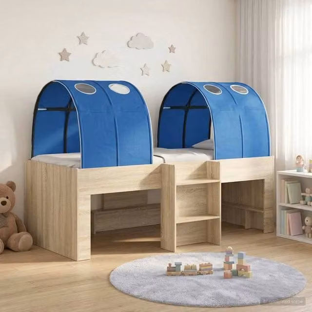 Berkfield Home 3-Piece Bed with Tunnel in Brown and Blue Engineered Wood