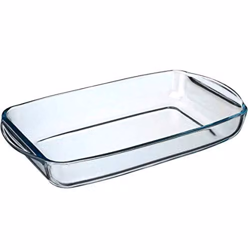 Pasabahce Borcam Transparent Glass Rectangular Roasting Dish, 2L