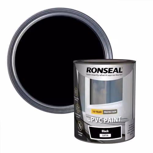 Ronseal uPVC Paint Black Satin 750ml – 1