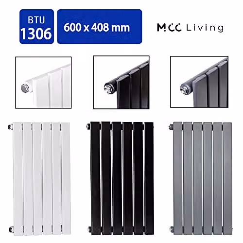 MCC Direct Designer Flat Panel Double Radiator, White, W/H: 40.8 x 408 mm – 2