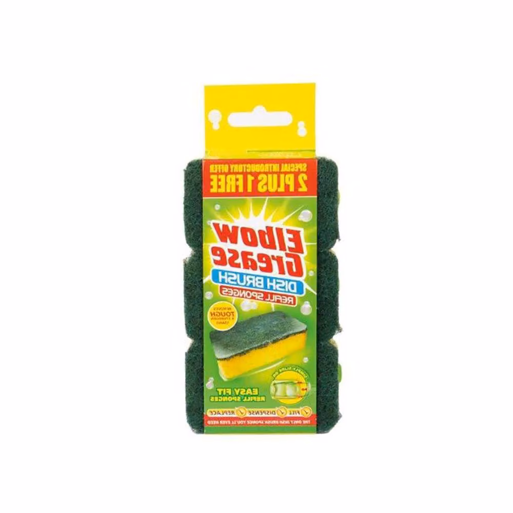 Elbow Grease Dish Brush Refill Sponges, Green (Pack of 3) – 2