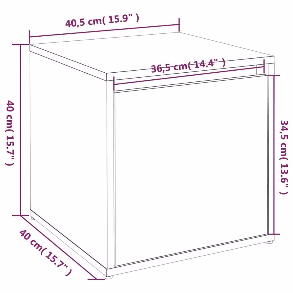 Berkfield Home Box Drawer in Smoked Oak, Brown, W/D/H: 40.5 x 40 x 40 cm – 3