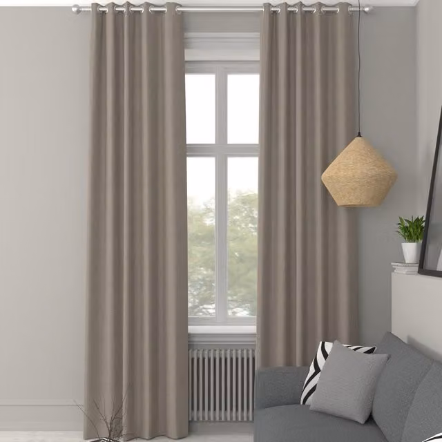 Simply Collection Iowa Silk Essence Made to Measure Blackout Eyelet Curtain Panel in Pewter