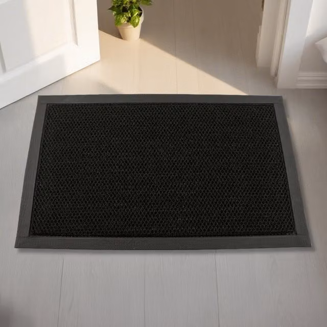 My Home Weatherproof Rectangular Mesh Mat in Black