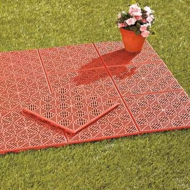 Garden Mile 5pc Terracotta Garden Tile Set in Red and Orange