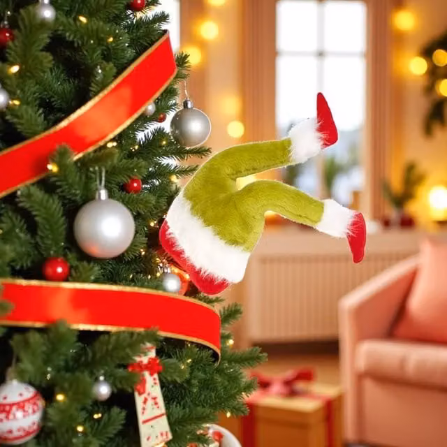Garden Greatness Green Grinch Style Hanging Christmas Tree Decoration Figure