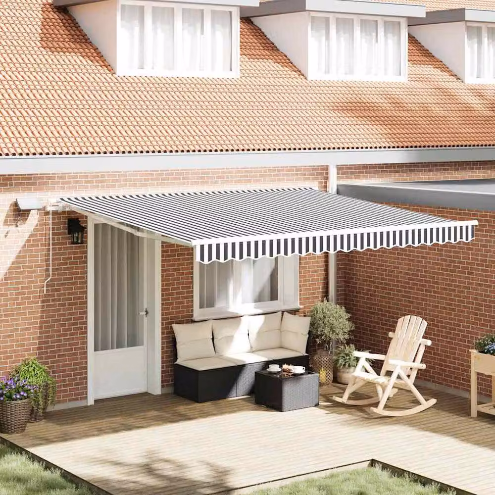 Berkfield Home Manual Retractable Awning with LED, Black and Anthracite, W: 400 cm, D: 300 cm – 2