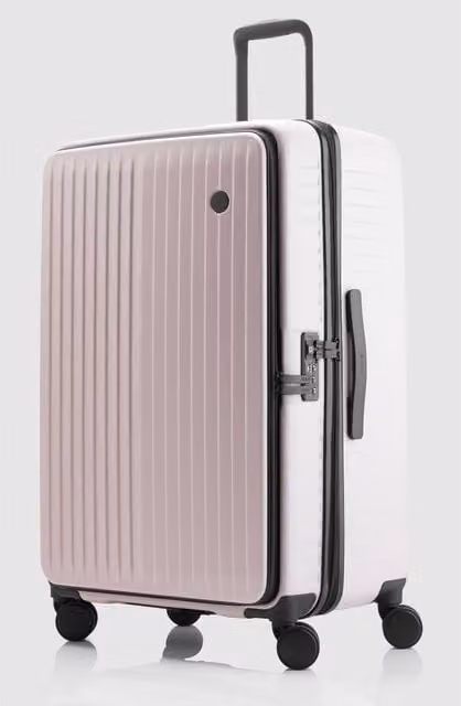 Nere Travel Venture Dual Open Large Suitcase in Pink, H x W x D: 76.0 x 49.0 x 31.0 cm