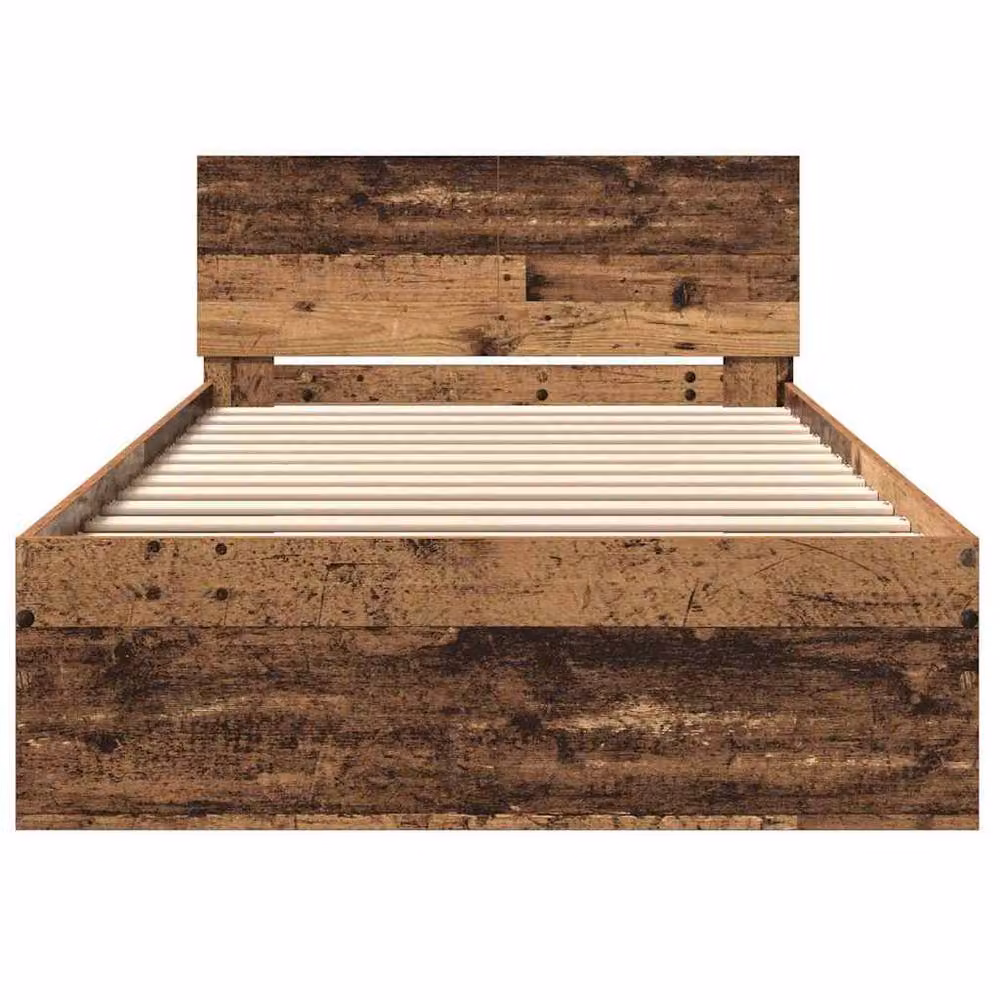 Berkfield Home Classic Bed Frame with Headboard in Brown Solid Pine Wood, W/D/H: 100 x 200 cm – 4