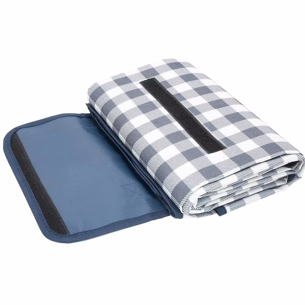 Pelle & Sol Foldable Waterproof Picnic Blanket in Blue and Yellow, W/D/H: 200 x 140 x 1 cm – 7