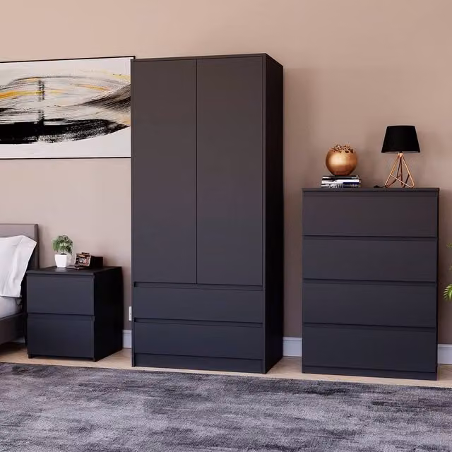 Vida Designs Modern Black Bedroom Set – 1