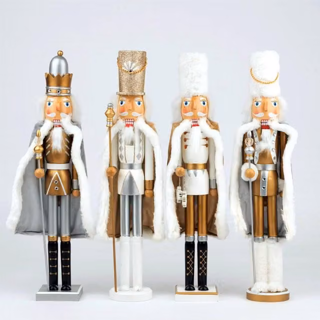 Shatchi Classic Multicolour Wooden Nutcracker Christmas Ornament Figure, Height: 50 cm
