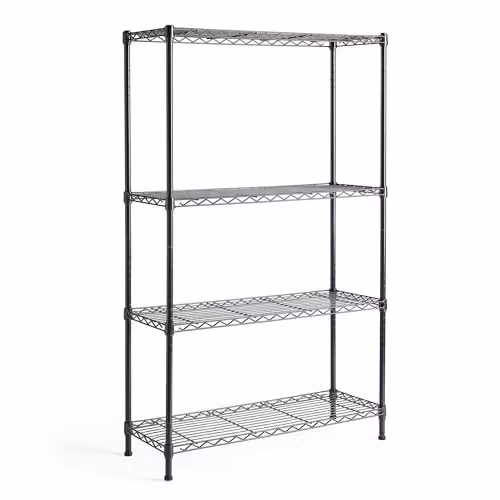 VonHaus 4-Tier Adjustable Metal Garage Shelving Unit in Black, H 130 x W 80 x D 30 cm – 1