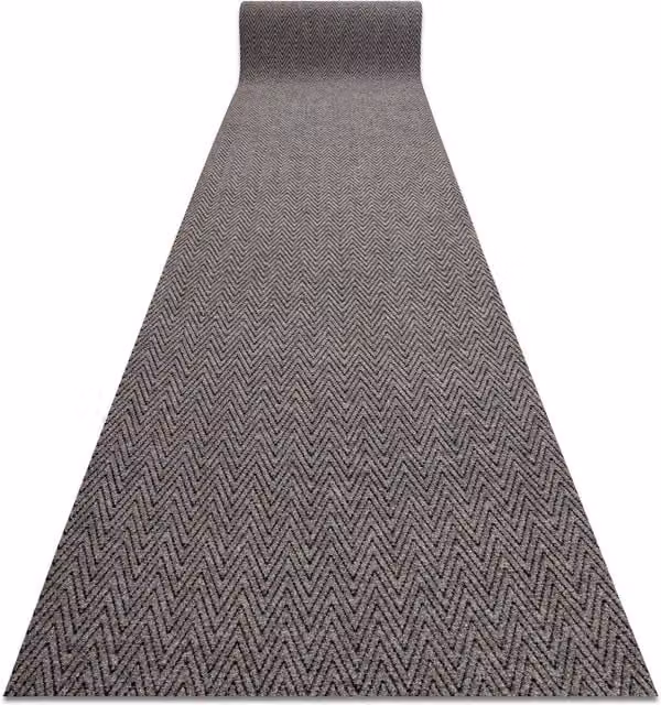 RugsX Non-Slip Herringbone Polypropylene Runner in Beige and Grey, W: 200 cm, L: 260 cm – 1