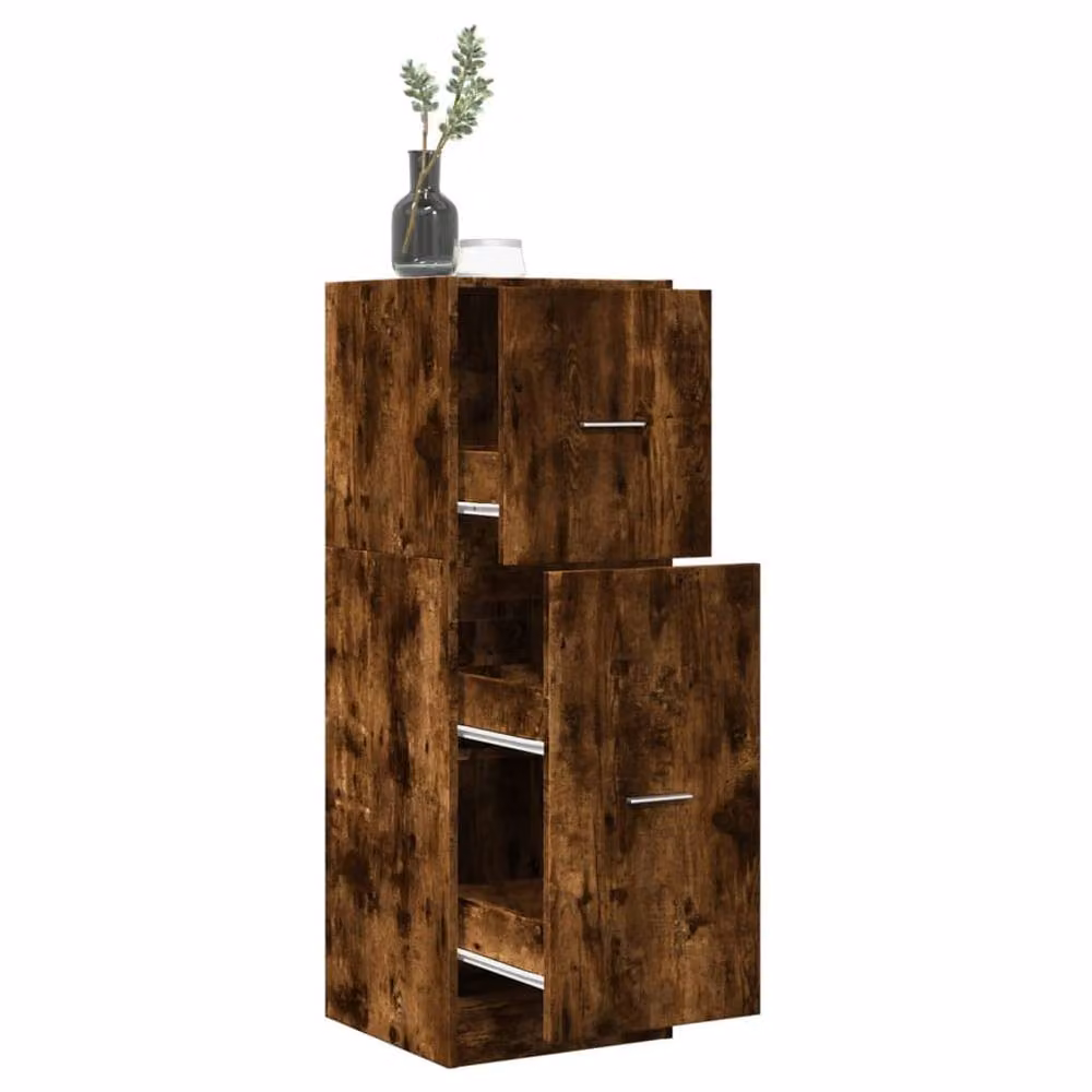 Berkfield Home Apothecary Cabinet in Smoked Oak Brown, W/D/H: 40 x 41 x 118 cm – 2