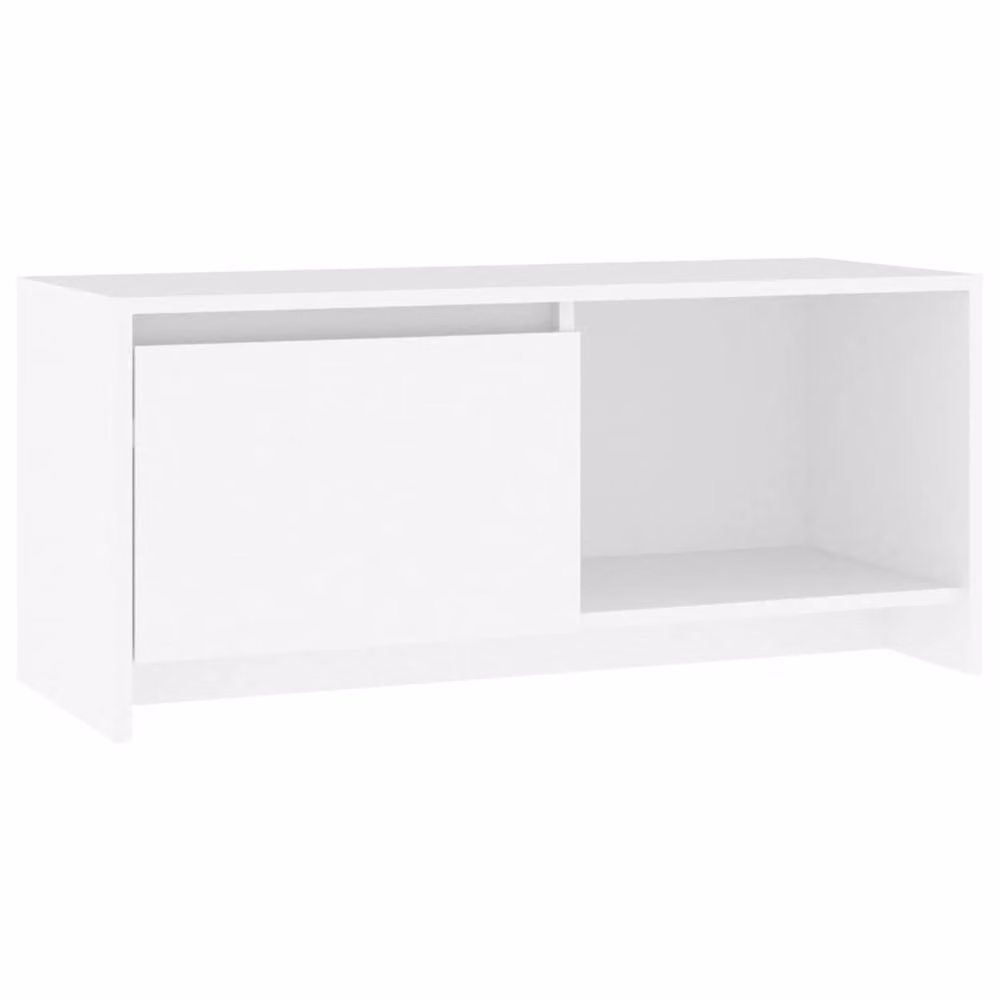 Berkfield Home White Minimalist TV Cabinet in Matt Engineered Wood W/D/H: 90 x 35 x 40 cm – 2