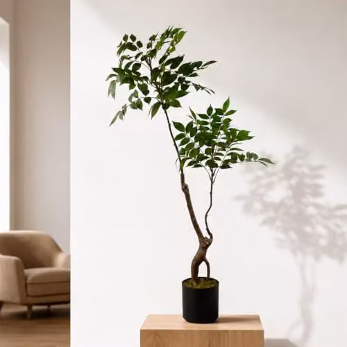 Leaf Design UK Toona Sinensis Artificial Potted Tree, Green, H 110 cm x W 60 cm x D 60 cm – 2