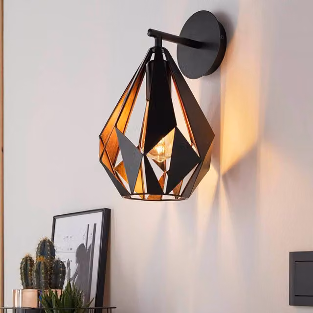 Eglo Carlton 1 Industrial Vintage Copper Wall Light