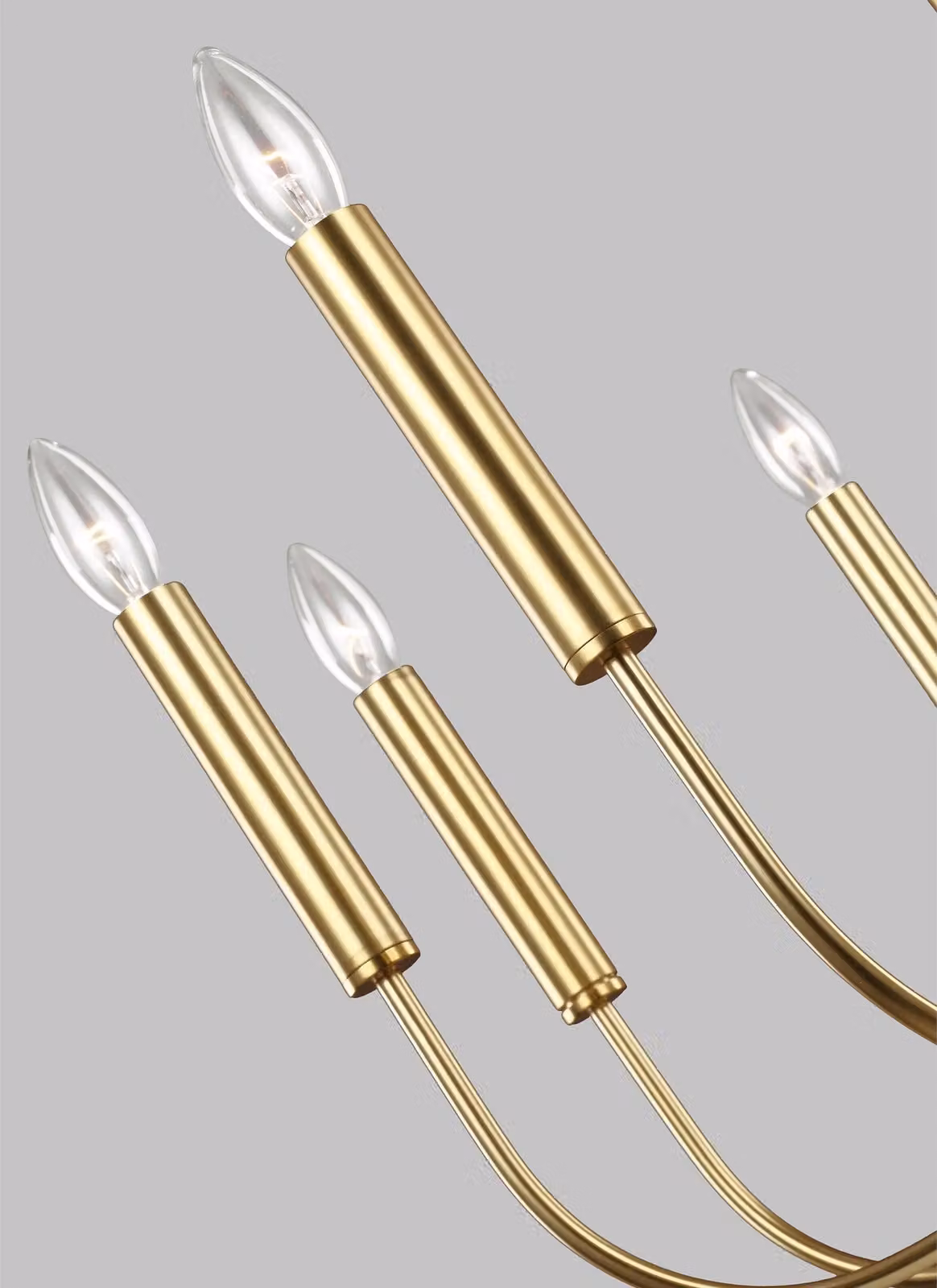 Loops 9 Bulb Modern Hanging Pendant Chandelier in Gold/Brass with E14 LED Compatibility – 2