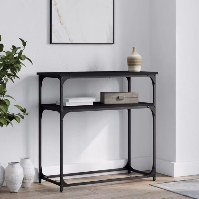 Berkfield Home Black Industrial Console Table, W/D/H: 75 x 35.5 x 75 cm – 1