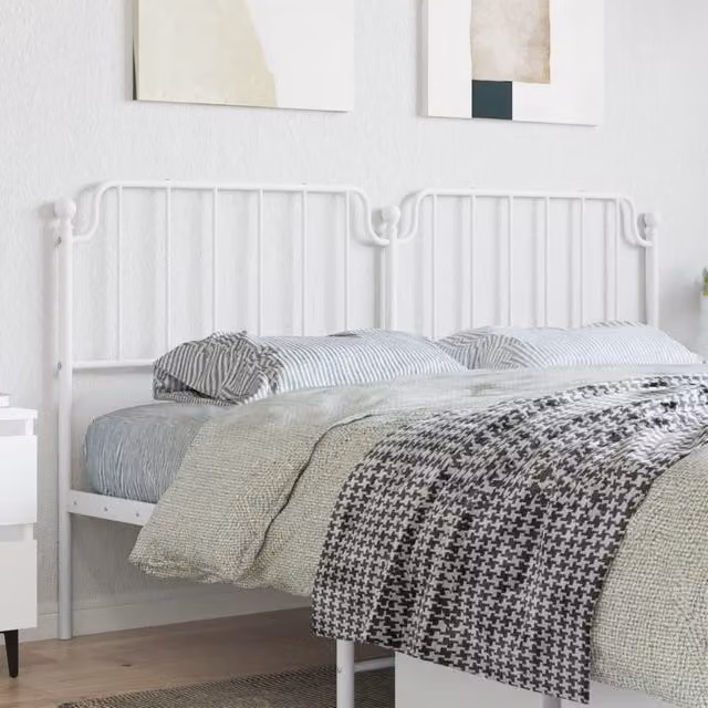 Berkfield Home Classic Metal Headboard in White, 180 cm – 1
