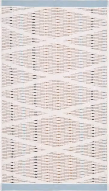 Bedeck of Belfast Albany/Danza Fluffy Cotton Terry Velour Bath Sheet with Border, Neutral