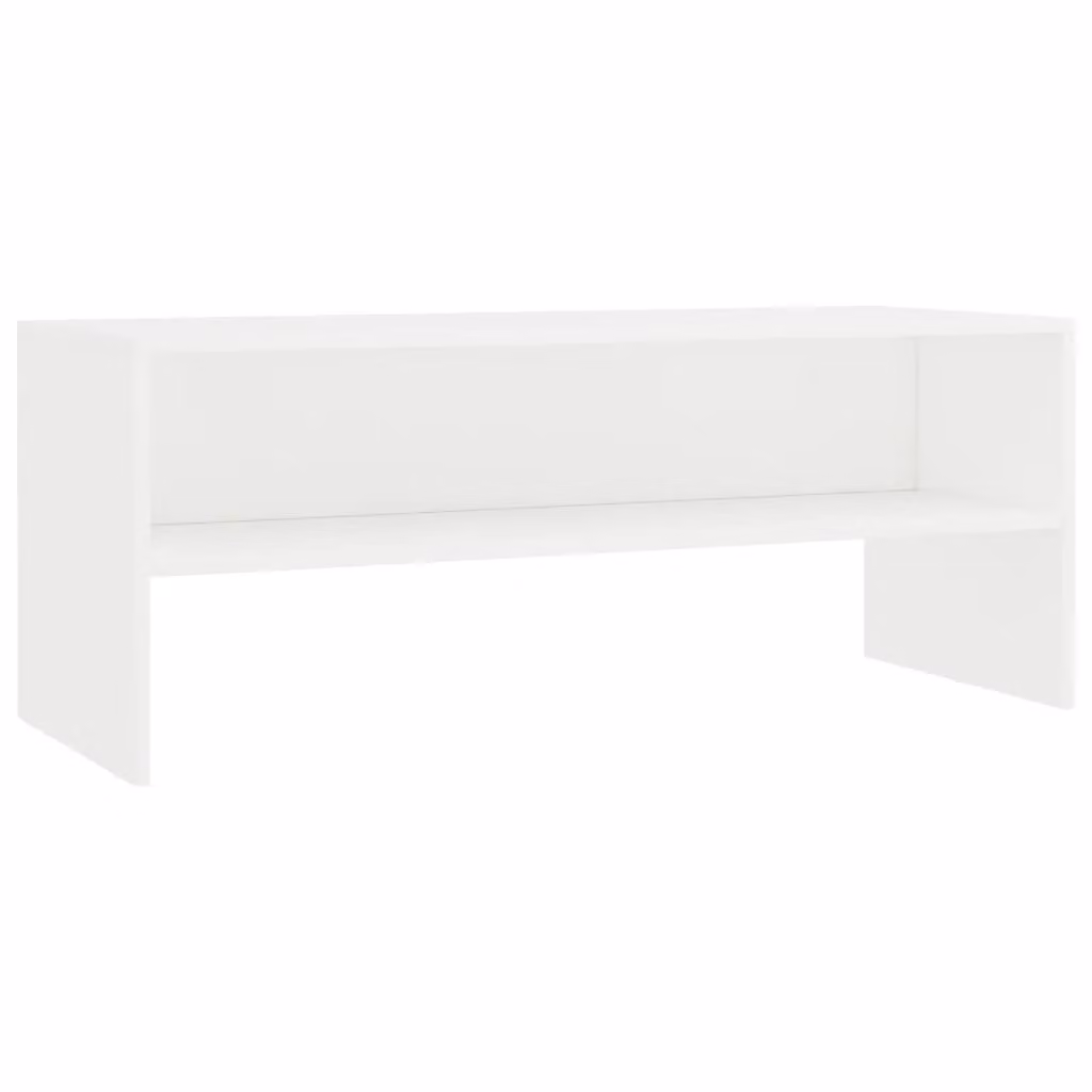 Berkfield Home White TV Cabinet in Matt MDF, W/D/H: 100 x 40 x 40 cm – 2