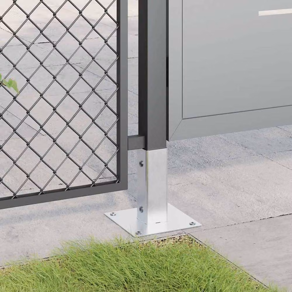 Berkfield Home Square Post Bases, 12 Pack, Silver Galvanised Steel, 51 x 51 mm – 2