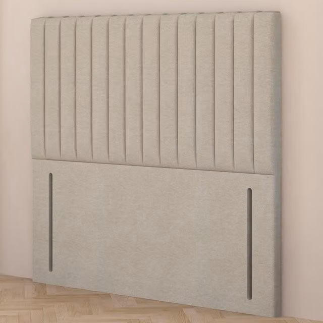 Somnior Beds Ltd Verona Tweed Fabric Floor Standing Upholstered Headboard in Beige and Yellow