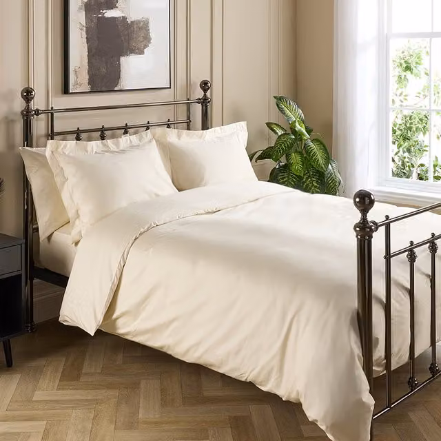 Hotel Pure Luxury 4 Star Cotton Percale Duvet Cover Set, Beige, W/D/H: 220 x 160 x 90 cm
