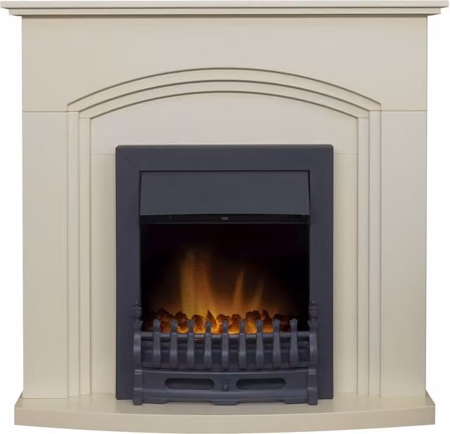 Adam Fires & Fireplaces Truro Fireplace in Cream with Blenheim Electric Fire in Black – 1