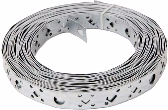 Teco Galvanised Steel Perforated Fixing Band, Silver, Width: 20 mm, Length: 10 m