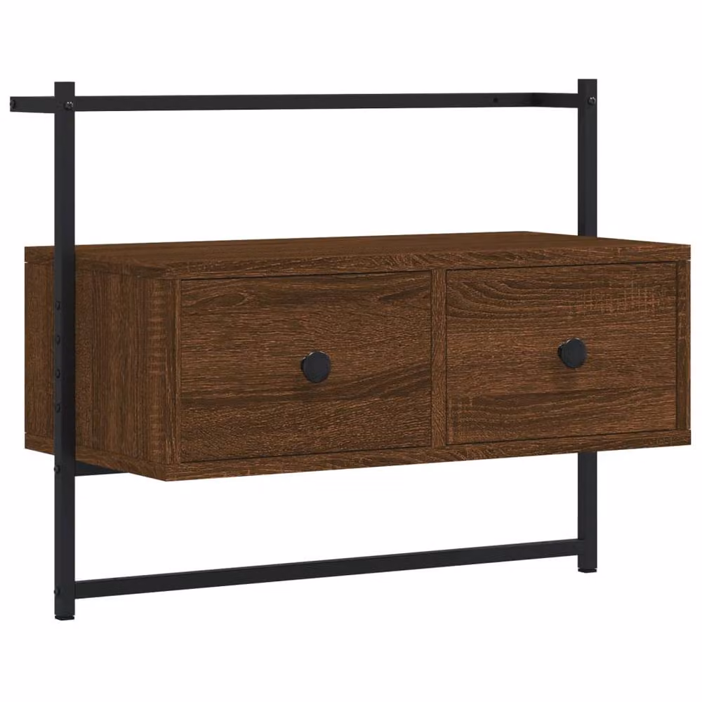 Berkfield Home Wall-mounted TV Cabinet in Brown Oak, W/D/H: 60.5 x 30 x 51 cm – 3