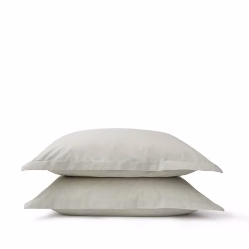 Christy Set of 2 Organic Cotton 200TC Percale Oxford Pillowcases in Beige – 2