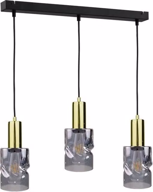 Netlighting Modern Cross Bar Pendant Ceiling Light in Black, W: 60 cm, 3x E27