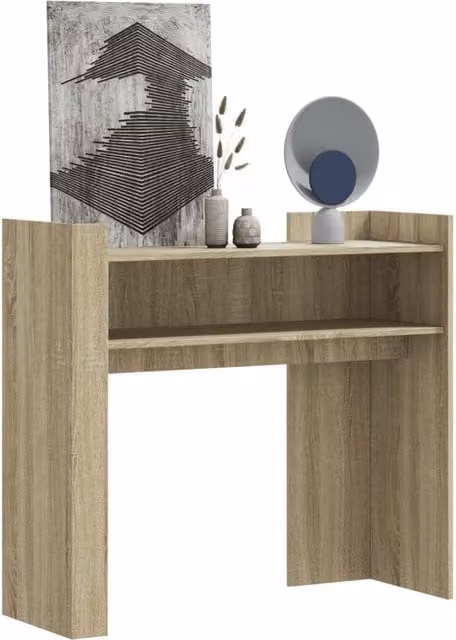 Berkfield Home Sonoma Oak Console Table in Brown, W/D/H: 100 x 35 x 90 cm