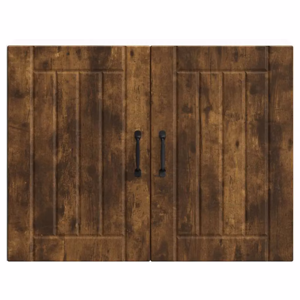 Berkfield Home Lucca Kitchen Wall Cabinet in Smoked Oak Brown with Glass Doors – 4