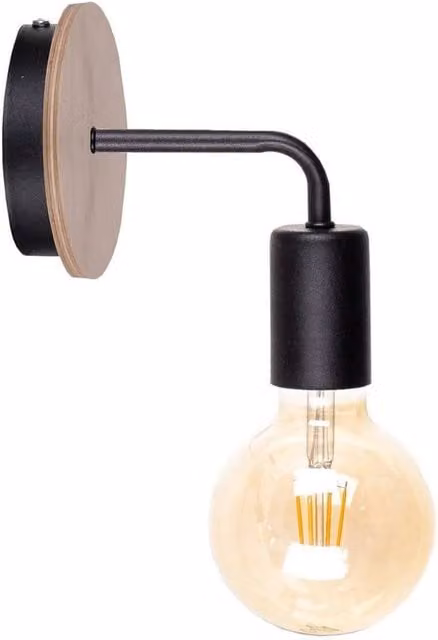 Netlighting Nixon Modern Wood Wall Lamp in Black, 16 cm, E27