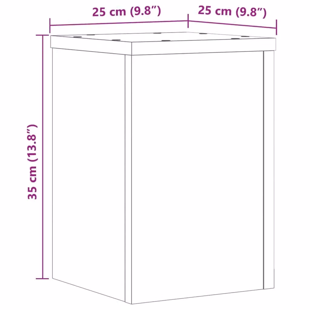 Berkfield Home Set of 2 Modern Plant Stands in Brown Engineered Wood, W/D/H: 25 x 25 x 35 cm – 5