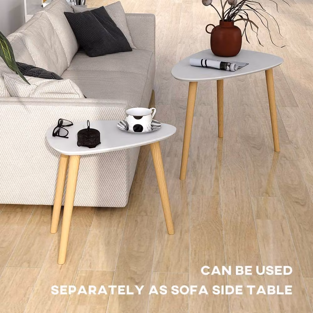 Wyld Haus Keline Set of 2 Grey Nesting Side Tables with Solid Pine Legs – 5