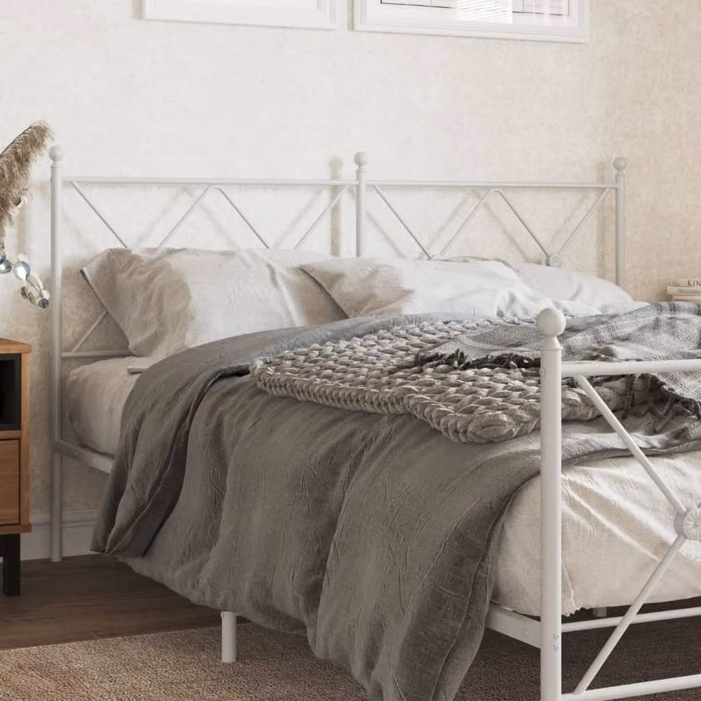 Berkfield Home White Metal Headboard – 2