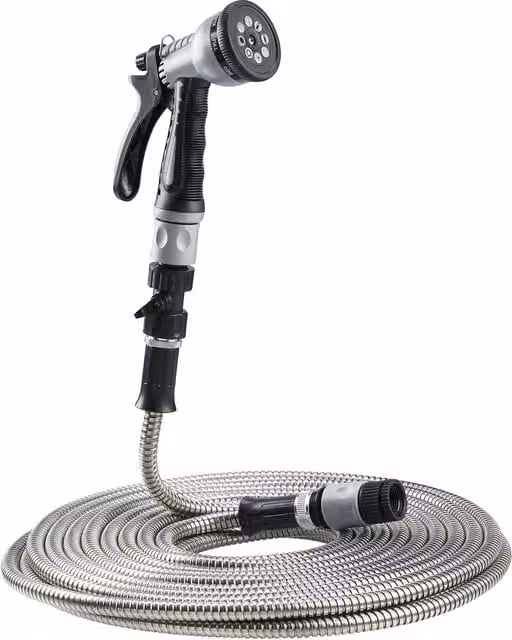 Easy Hose Stainless Steel Garden Hose in Silver, Length: 22.86 m