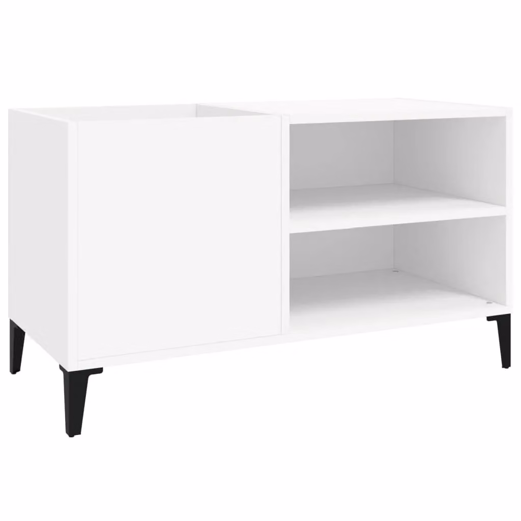 Berkfield Home Record Cabinet in White, W: 84.5 cm, D: 38 cm, H: 48 cm – 2