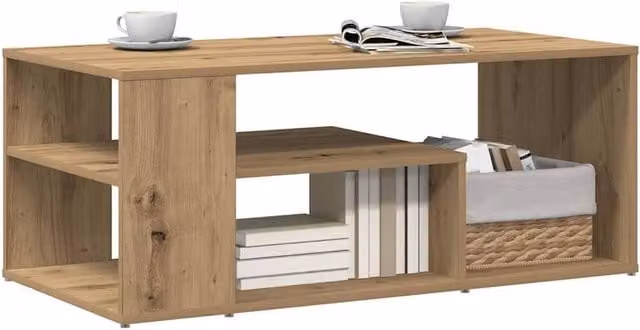 Berkfield Home Artisan Oak Coffee Table in Brown, W/D/H: 100 x 50 x 40 cm