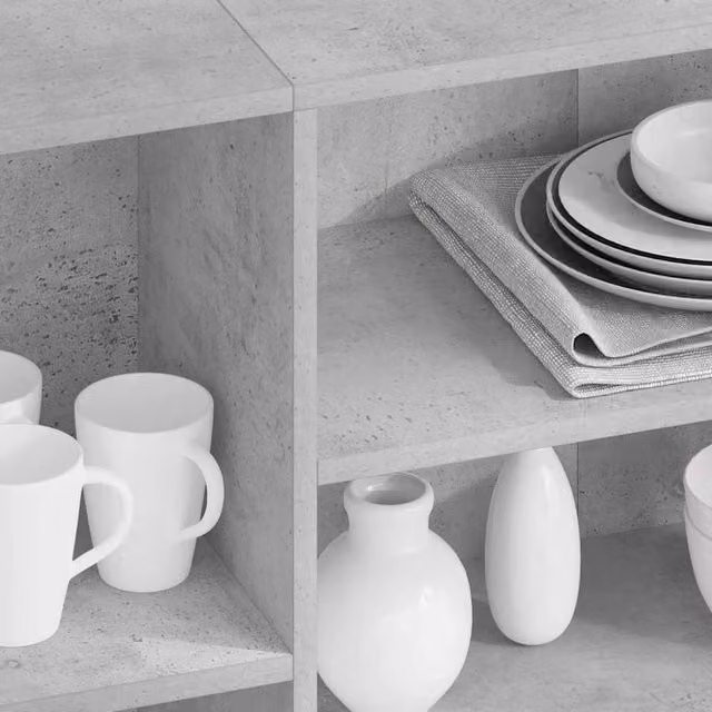 Berkfield Home Sideboard in Concrete Grey, W/D/H: 120 x 30 x 75 cm – 1