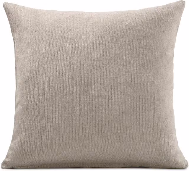 Livinluxury Plain Square Velvet Chenille Cushion in Taupe