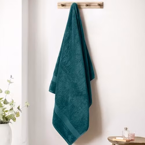 Bianca Supima Cotton Bath Sheet in Petrol Green, W: 100 cm, L: 150 cm