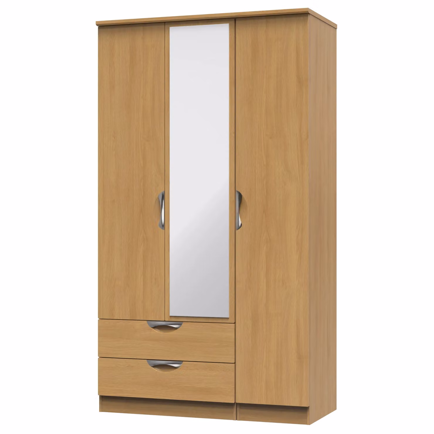 Ready Assembled 2 U Holborn Triple Mirror Wardrobe with 2 Drawers in Brown – 2