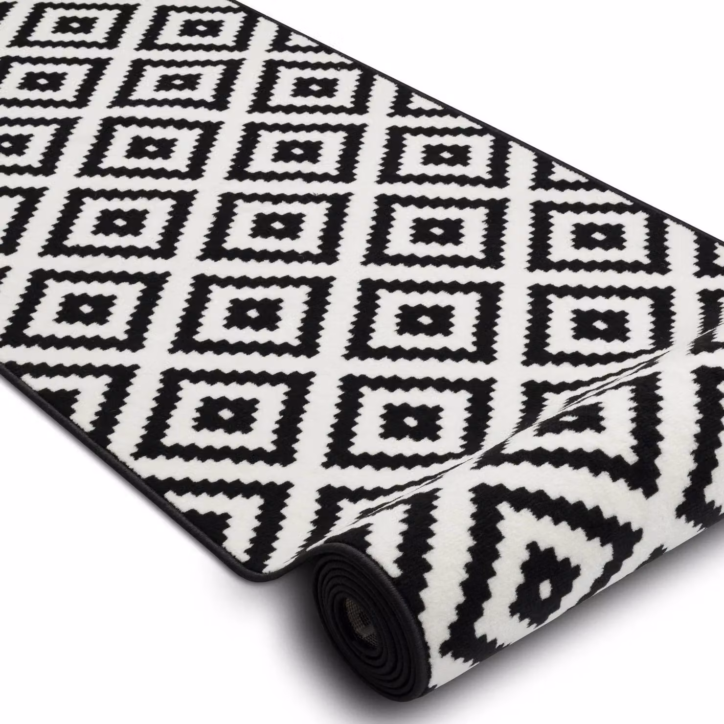 RugsX Bcf Morad Black Polypropylene Rectangular Runner, W: 100 cm, L: 210 cm – 2